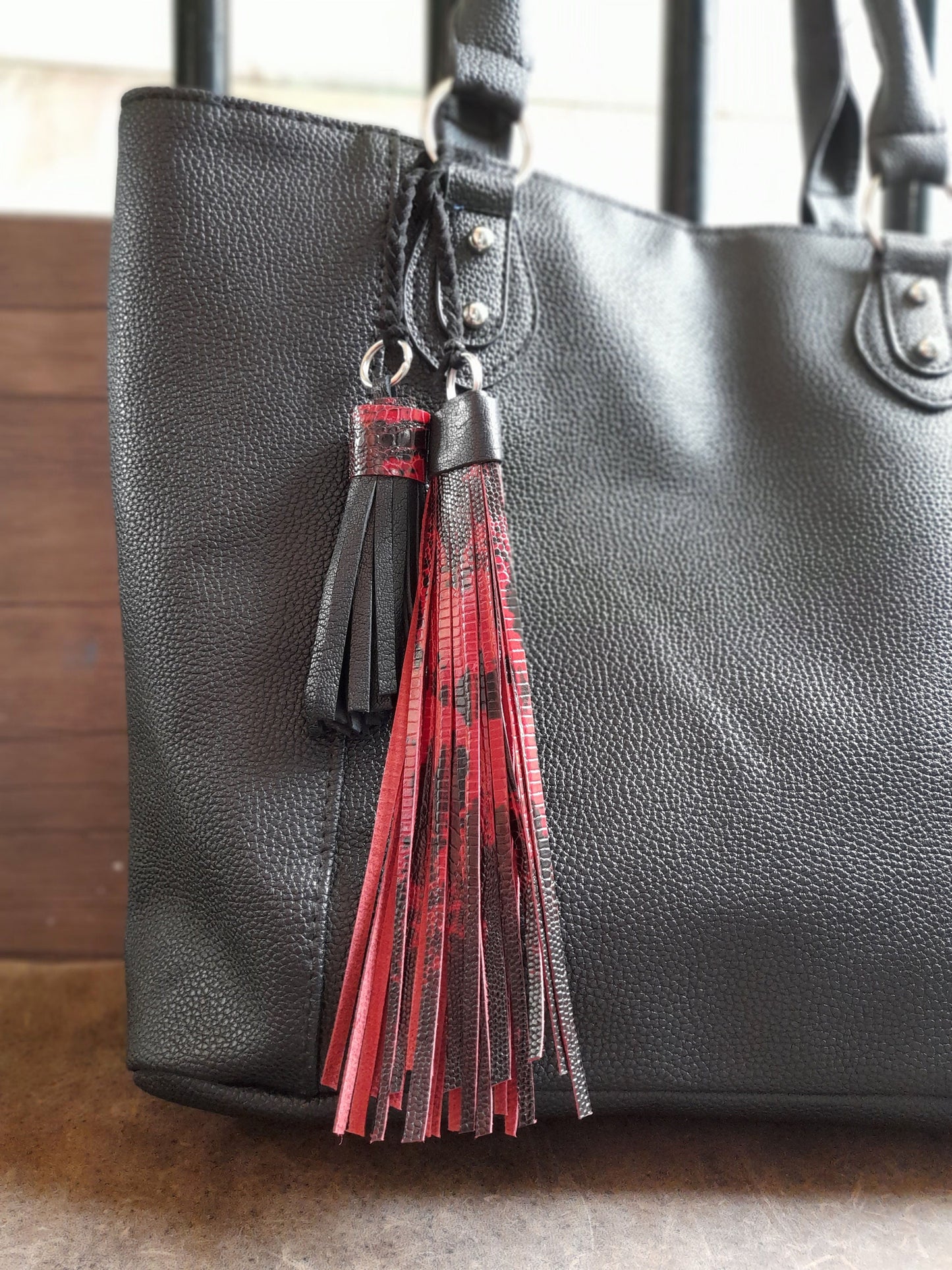 Handmade Bag Charm with Double Tassel for Purses/Totes