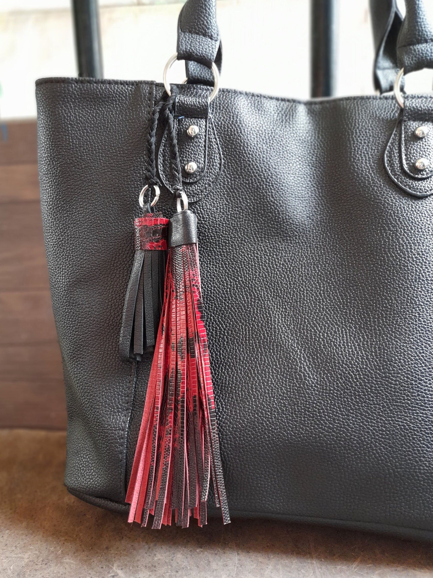 Handmade Bag Charm with Double Tassel for Purses/Totes