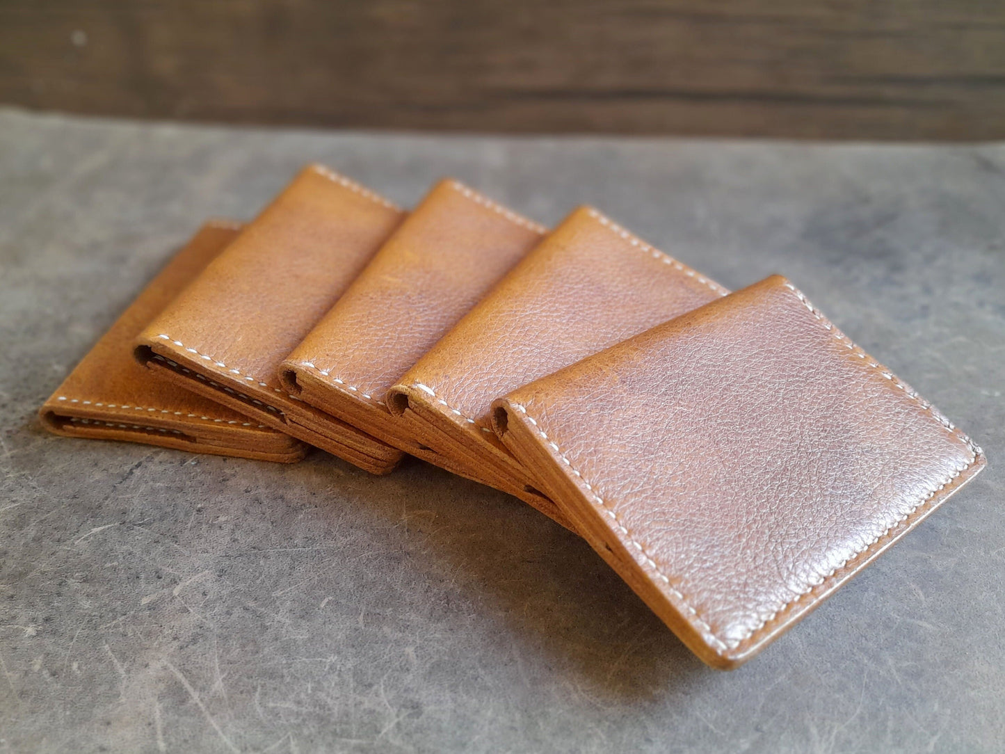 Bi Fold Leather Card Wallet