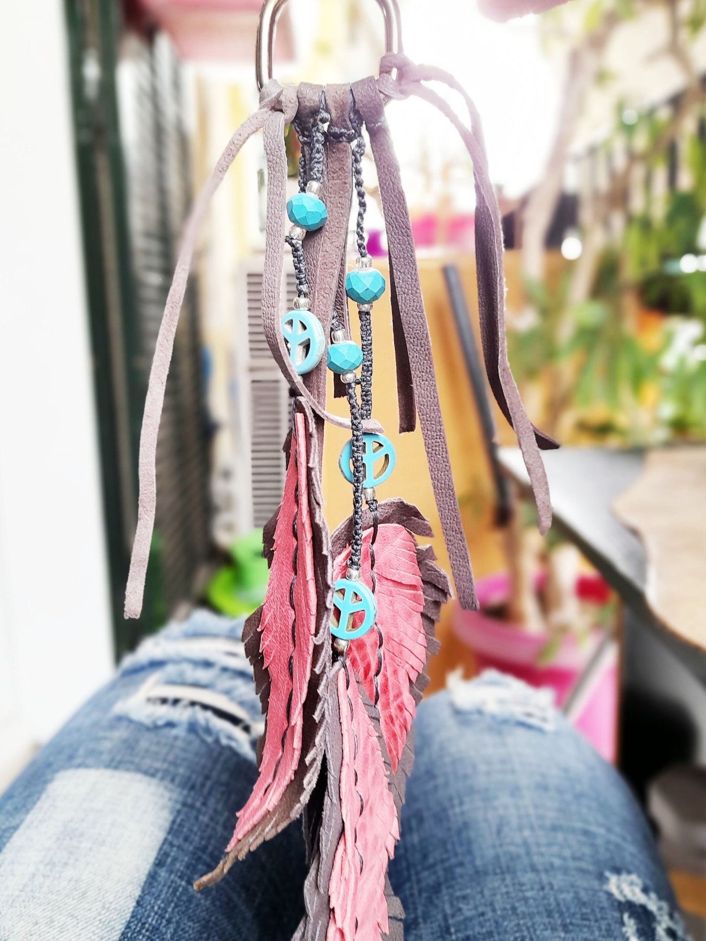 Triple Feather Purse Charm