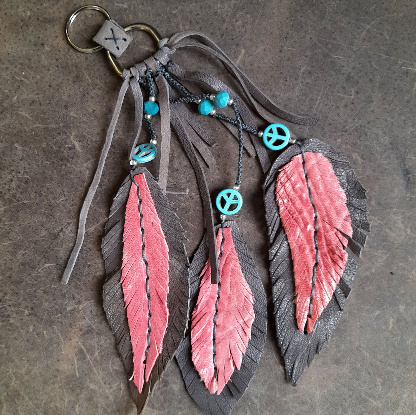 Triple Feather Purse Charm