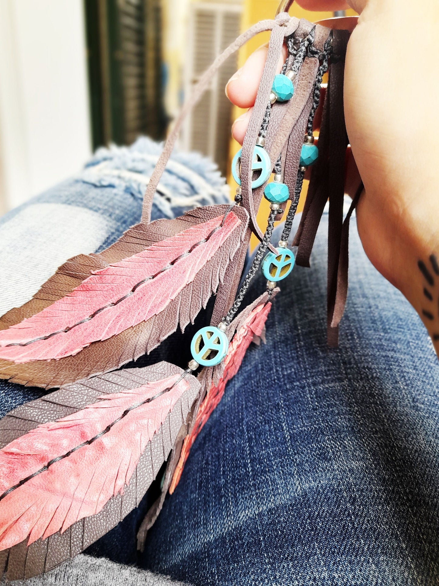 Triple Feather Purse Charm