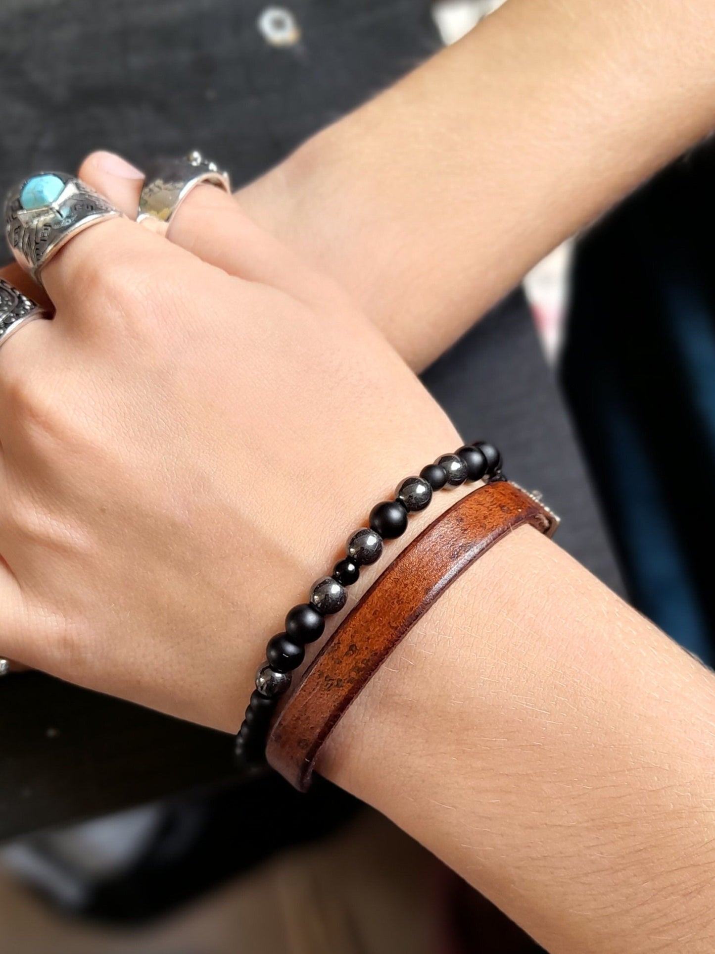 Minimalist Unisex Stacking Leather Bangle