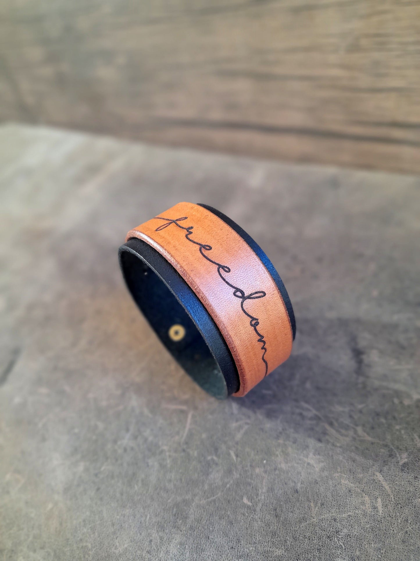 Freedom Leather Cuff Bracelet