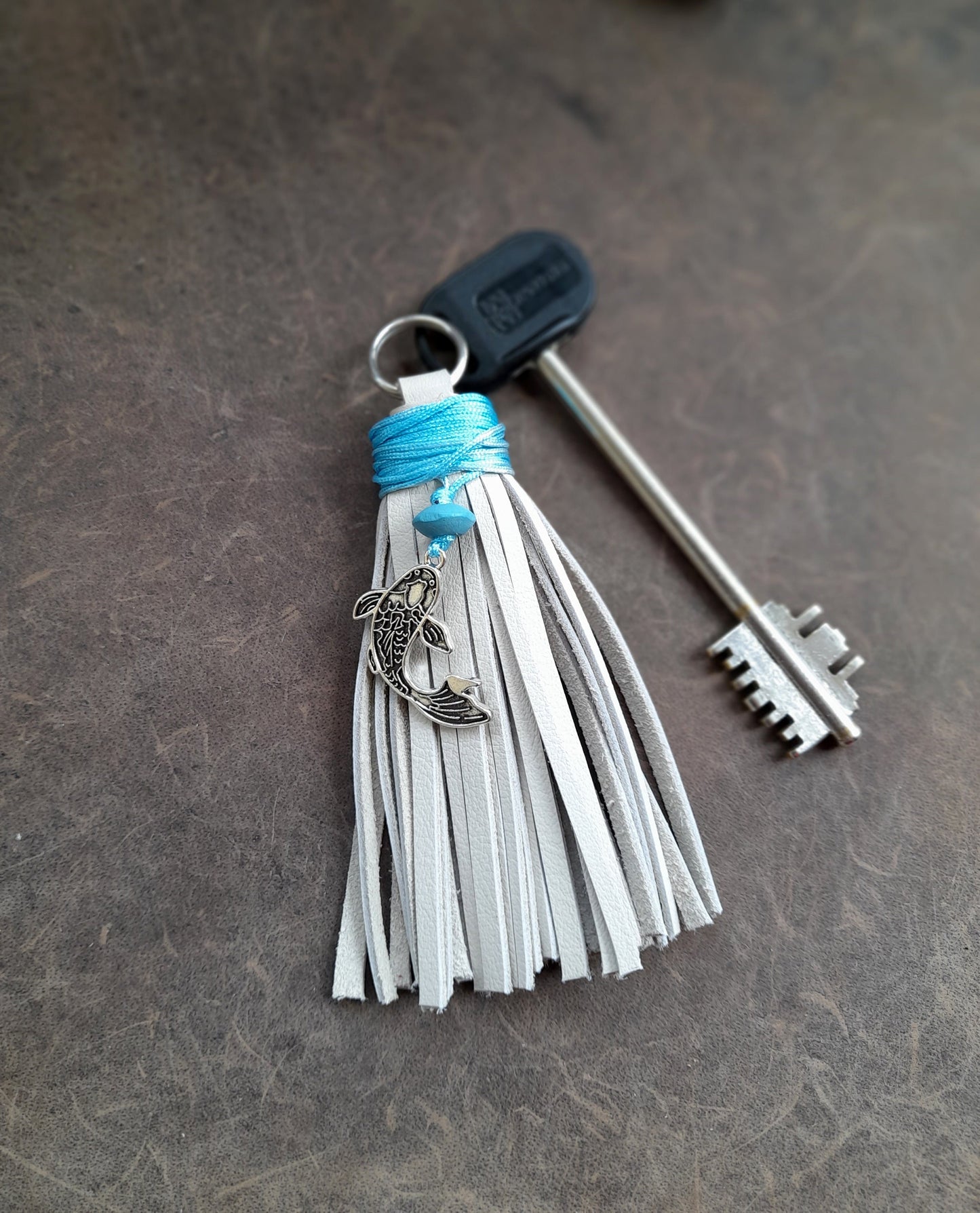 Nautical Leather Tassel Keychains