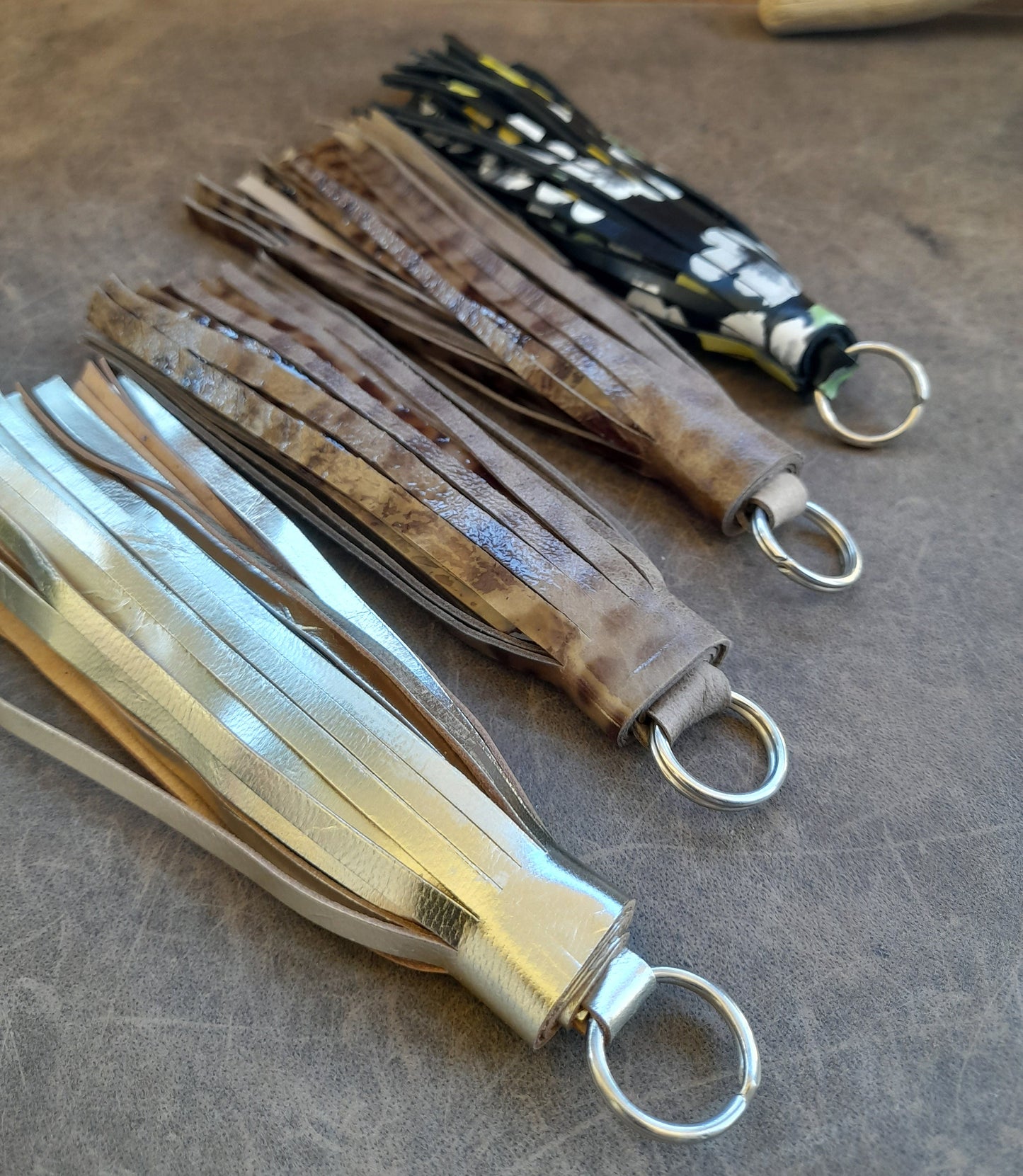 Leather Tassel Keychains