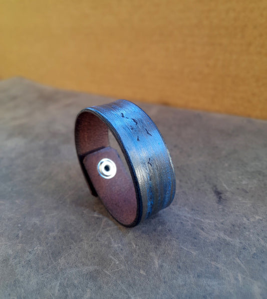 Blue Sky Birds Leather Bracelet