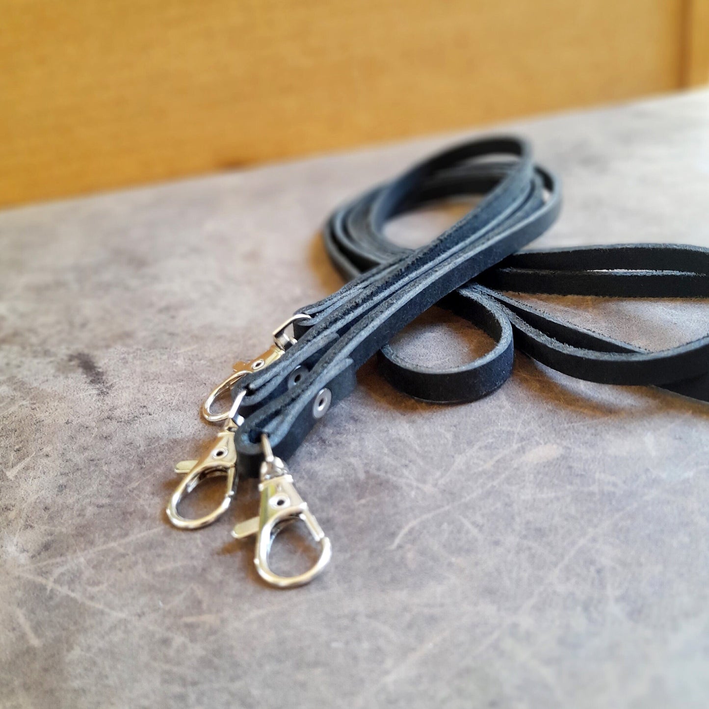 Black Leather Lanyard