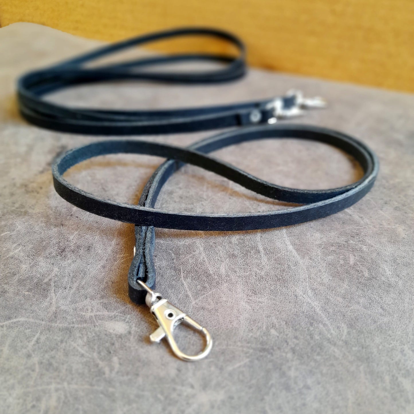 Black Leather Lanyard