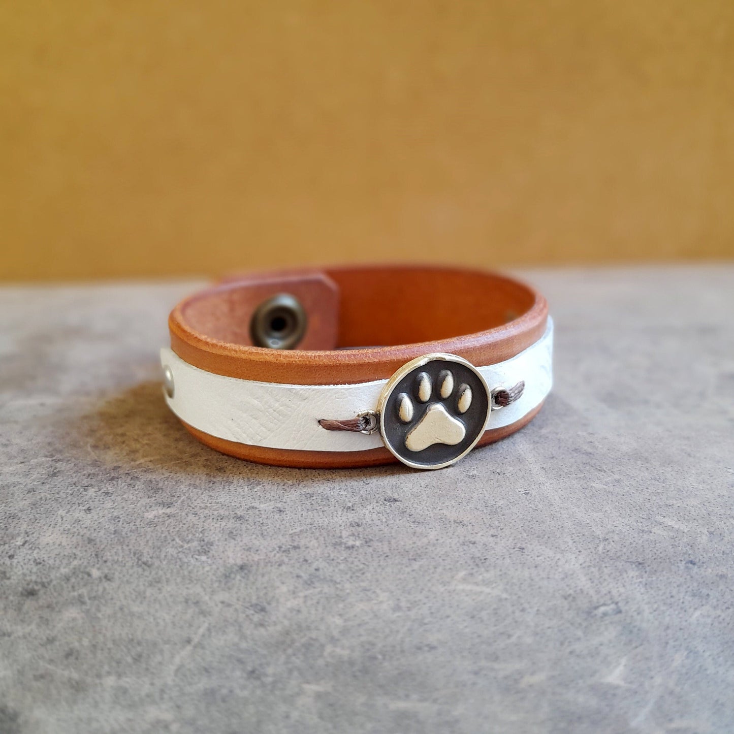 Dog Memorial Leather Bracelet