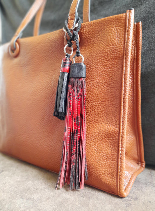 Handmade Bag Charm with Double Tassel for Purses/Totes