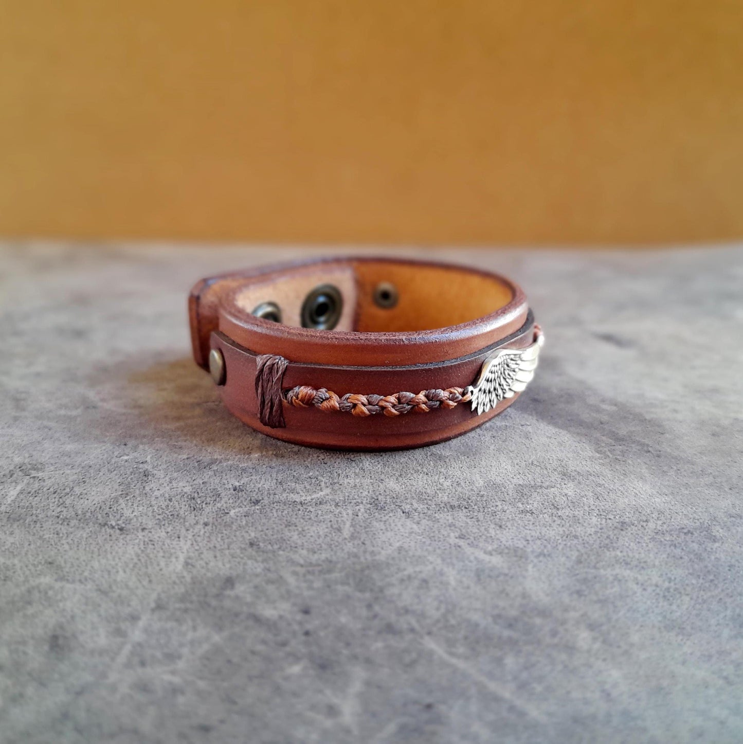 Angel Wing Leather Bracelet