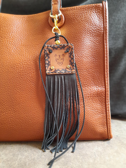 Lioness Leather Bag Charm